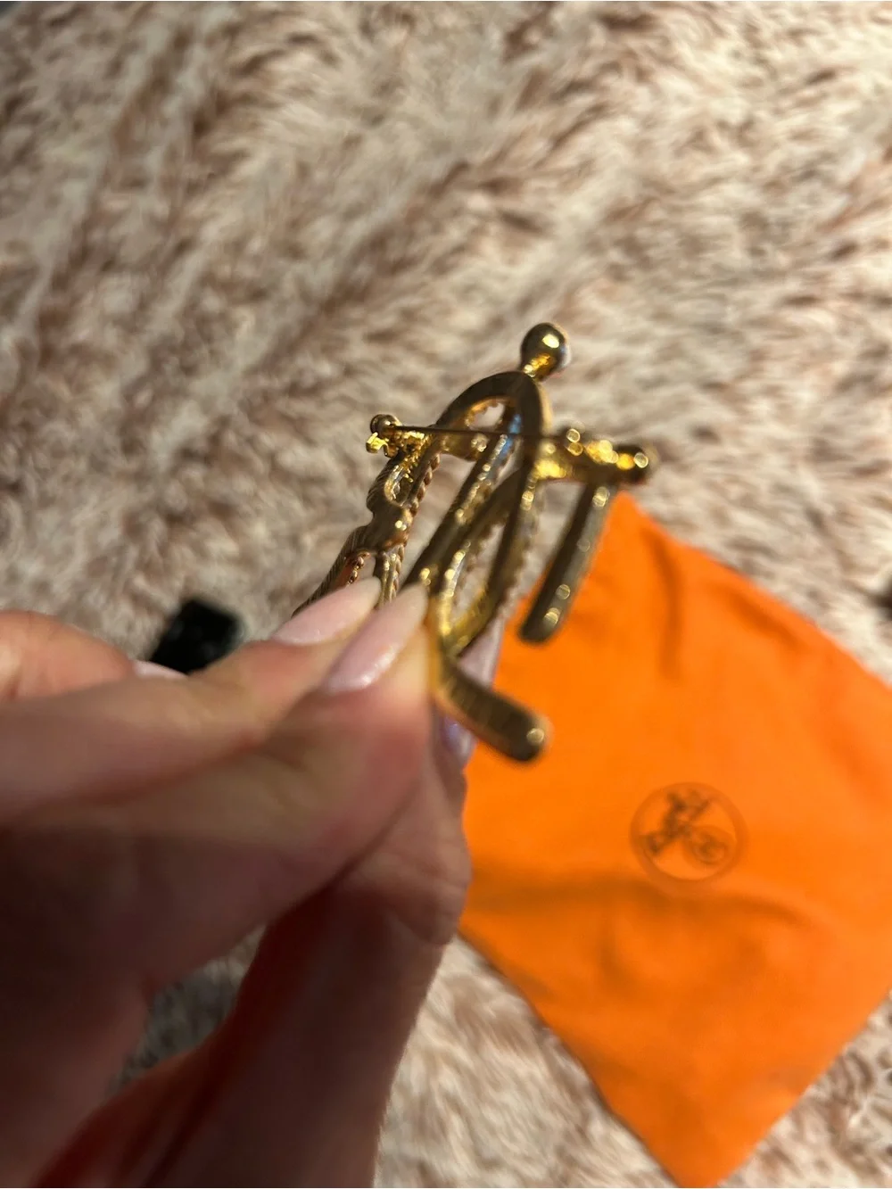 Gold Monogram D Pin Brooch - new
